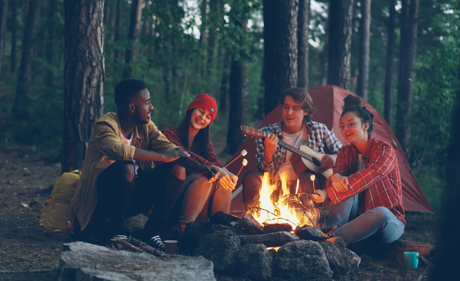Campfire session with participants collaborating