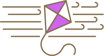 Kite icon representing adaptable content